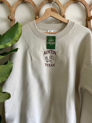 Austin Texas Embroidered Sweatshirt