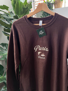 Paris,France Embroidered Crew