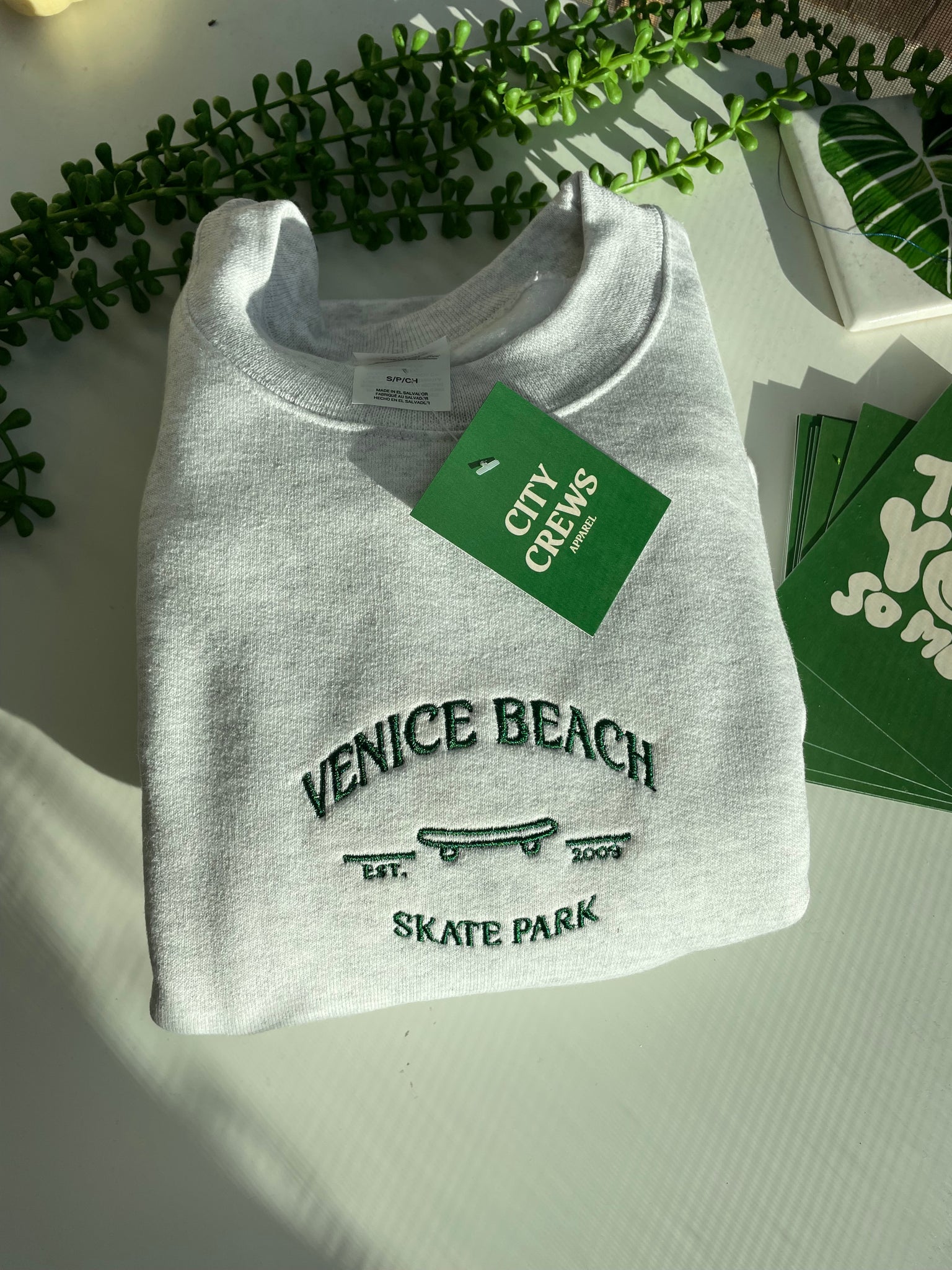Venice Beach Skate Park Embroidered Crew