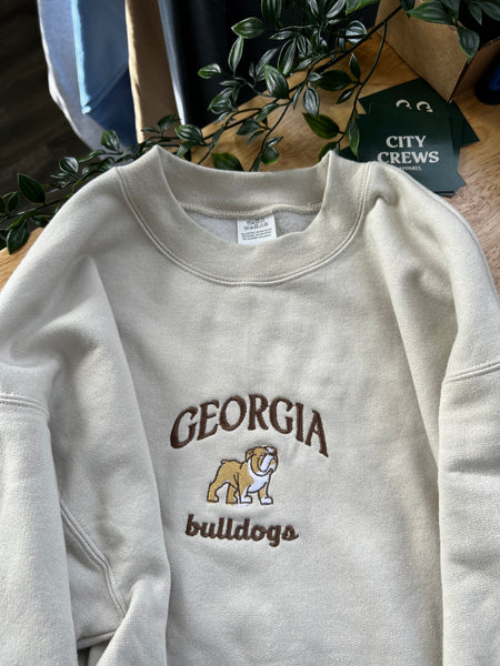 Georgia Bulldogs Embroidered Crew