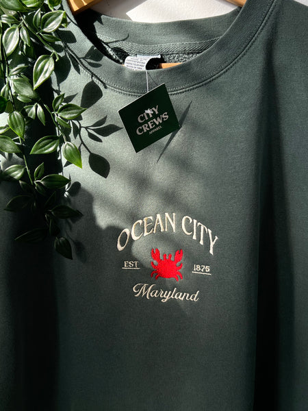 Ocean city Maryland embroidered crew