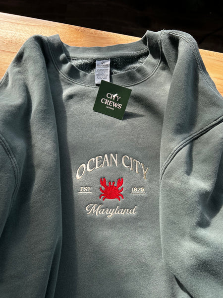 Ocean city Maryland embroidered crew