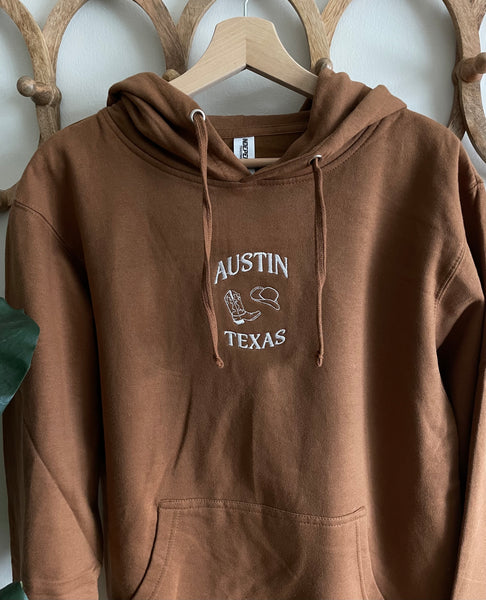 Austin Texas Embroidered Hoodie