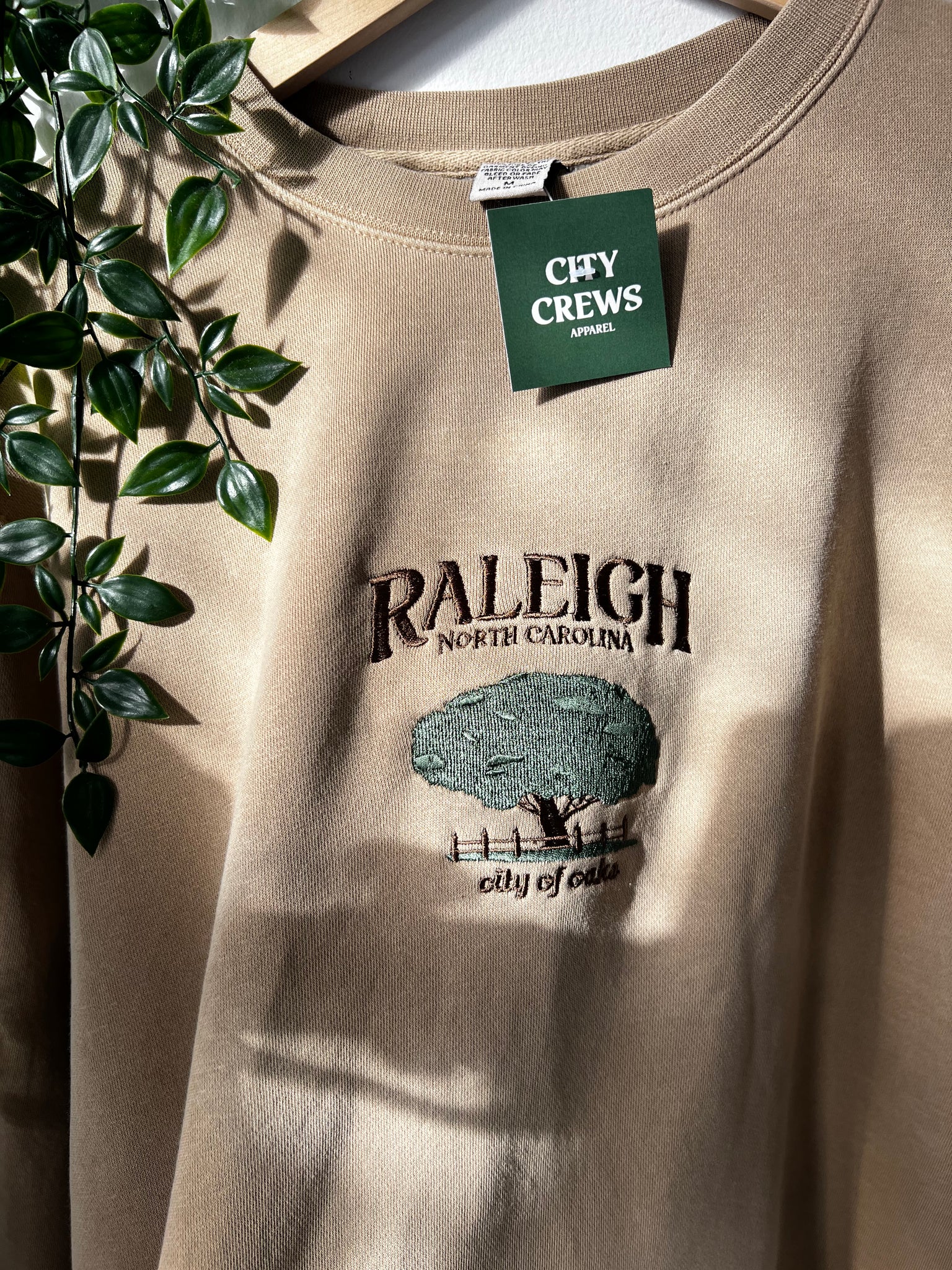 Raleigh, North Carolina embroidered crew
