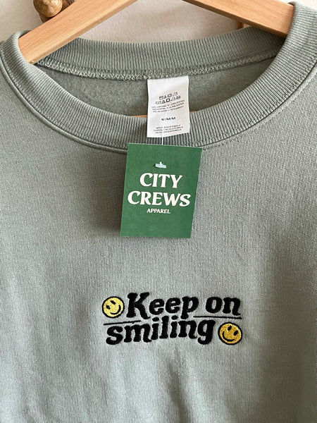 Keep On Smiling Embroidered Sweatshirt